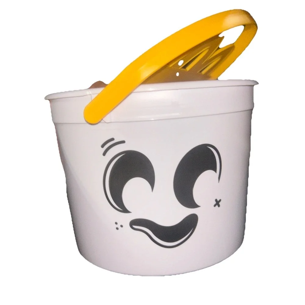2025 McDonald's Halloween McGhost Ghost White Boo Bucket w/ Glow Dark Stickers